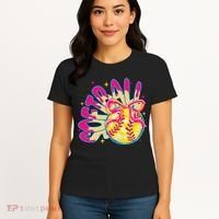 Softball Drip Coquette Bow Softball Game Day Softball Mama Women's T-Shirt thumb 4