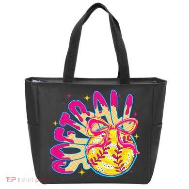 Softball Drip Coquette Bow Softball Game Day Softball Mama Tote Bag