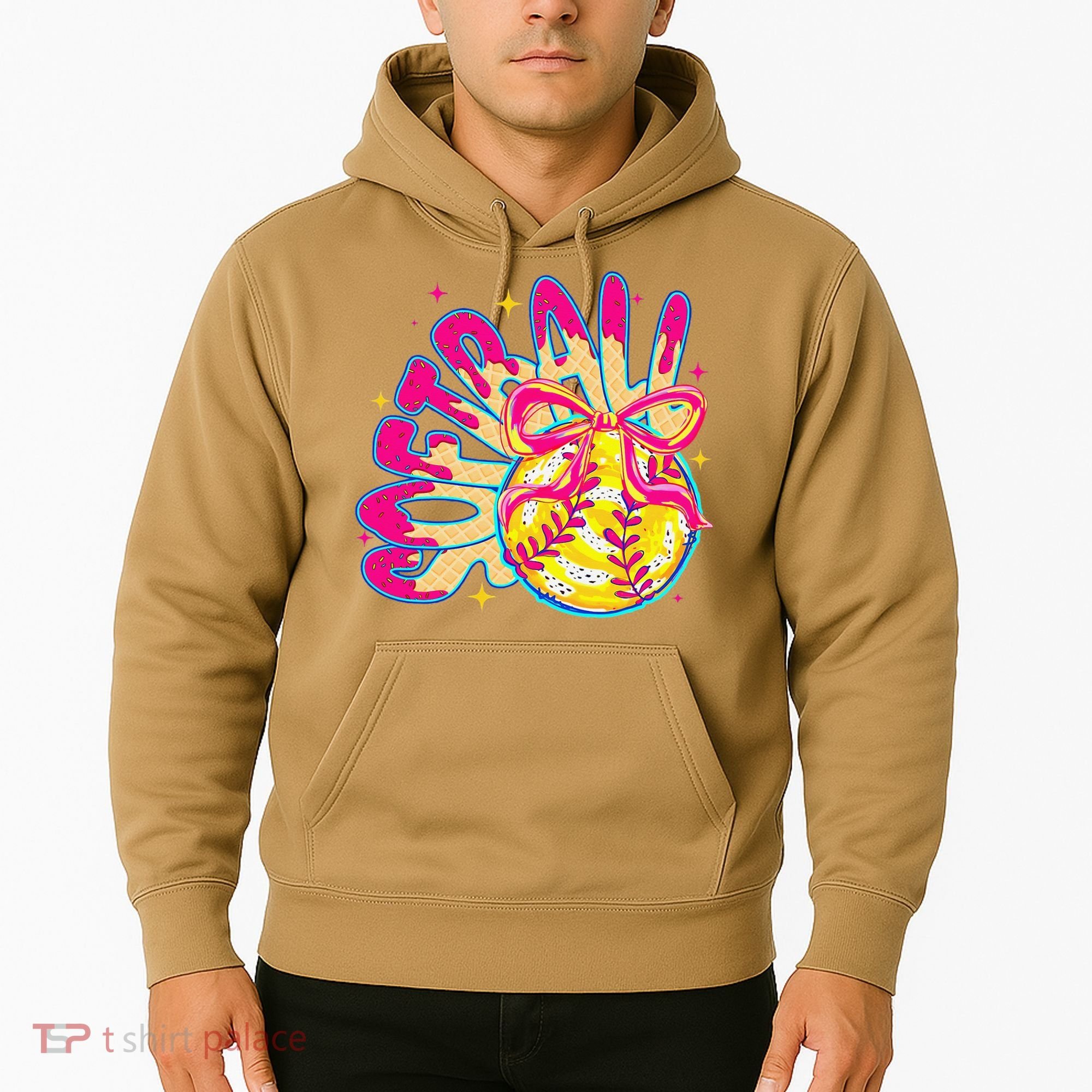 Softball Drip Coquette Bow Softball Game Day Softball Mama Hoodie