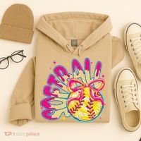 Softball Drip Coquette Bow Softball Game Day Softball Mama Hoodie thumb 4