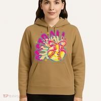 Softball Drip Coquette Bow Softball Game Day Softball Mama Hoodie thumb 5