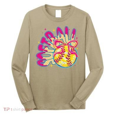 Softball Drip Coquette Bow Softball Game Day Softball Mama Long Sleeve Shirt