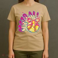 Softball Drip Coquette Bow Softball Game Day Softball Mama T-Shirt thumb 4