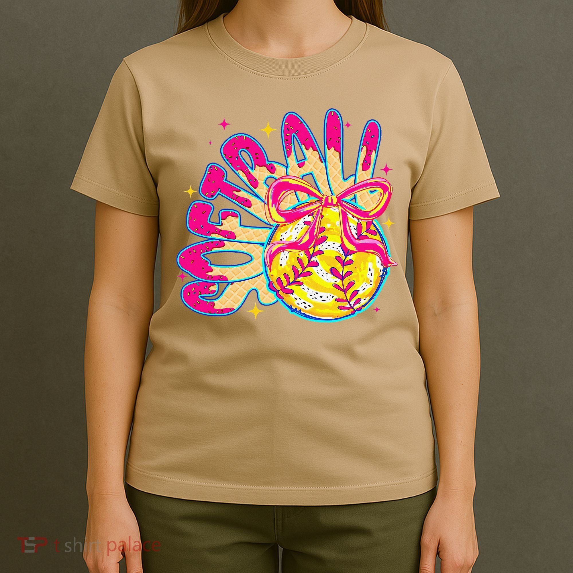 Softball Drip Coquette Bow Softball Game Day Softball Mama T-Shirt