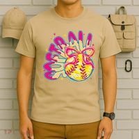 Softball Drip Coquette Bow Softball Game Day Softball Mama T-Shirt thumb 6
