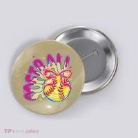 Softball Drip Coquette Bow Softball Game Day Softball Mama Button thumb 0