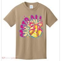Softball Drip Coquette Bow Softball Game Day Softball Mama Kids T-Shirt thumb 0