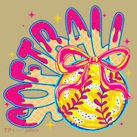 Softball Drip Coquette Bow Softball Game Day Softball Mama Kids T-Shirt thumb 2