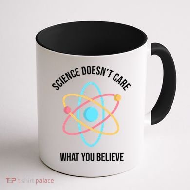 Science Doesn't Care What You Believe Atom Coffee Mug back