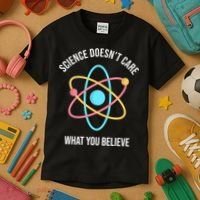Science Doesn't Care What You Believe Atom Kids T-Shirt thumb 3