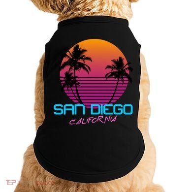 San Diego California Retro 80s Funny Gift Doggie Tank