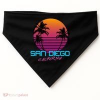 San Diego California Retro 80s Funny Gift USA-Made Doggie Bandana thumb 0