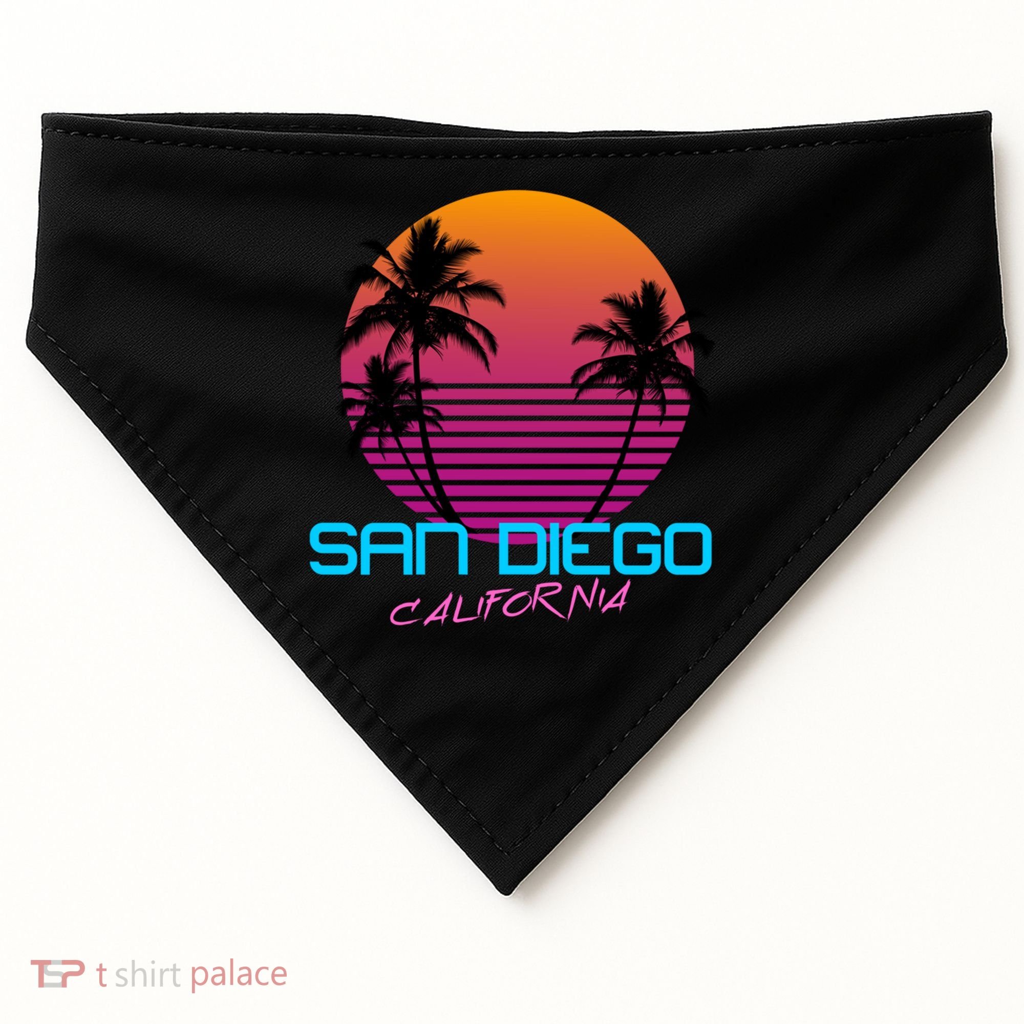San Diego California Retro 80s Funny Gift USA-Made Doggie Bandana