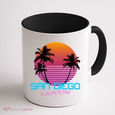 San Diego California Retro 80s Funny Gift Coffee Mug back