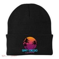 San Diego California Retro 80s Funny Gift Beanie thumb 0