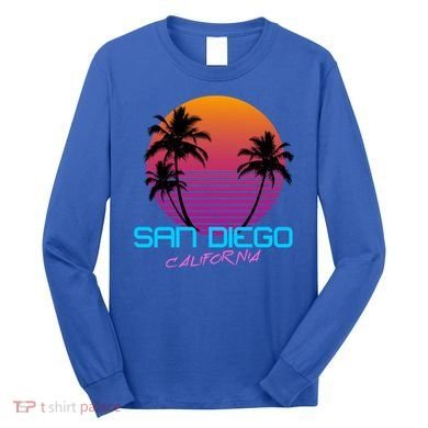 San Diego California Retro 80s Funny Gift Long Sleeve Shirt