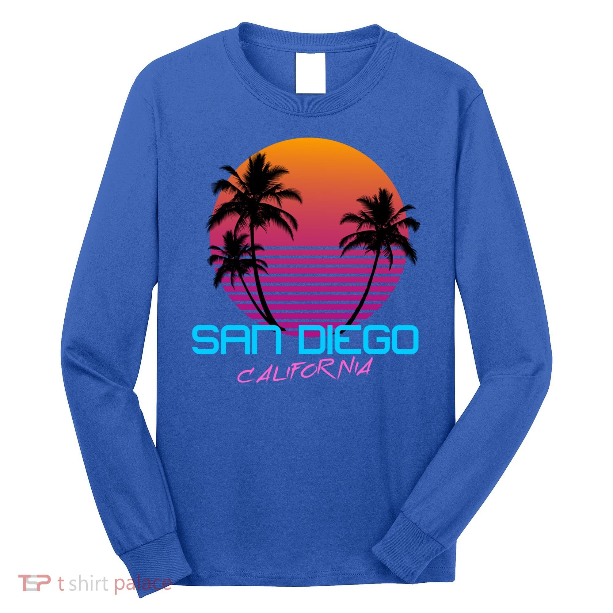 San Diego California Retro 80s Funny Gift Long Sleeve Shirt