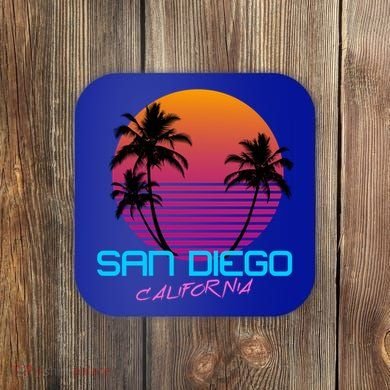 San Diego California Retro 80s Funny Gift Coaster