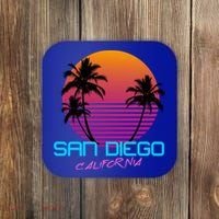 San Diego California Retro 80s Funny Gift Coaster thumb 0