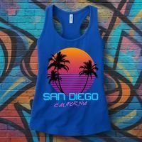 San Diego California Retro 80s Funny Gift Women's Tank Top thumb 3