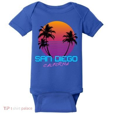 San Diego California Retro 80s Funny Gift Baby Bodysuit