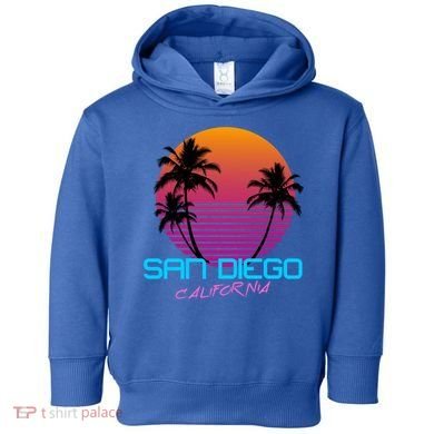San Diego California Retro 80s Funny Gift Toddler Hoodie