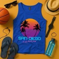San Diego California Retro 80s Funny Gift Tank Top thumb 4