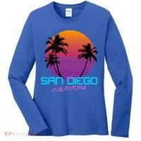 San Diego California Retro 80s Funny Gift Women's Long Sleeve Shirt thumb 0