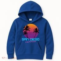 San Diego California Retro 80s Funny Gift Kids Hoodie thumb 0