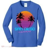 San Diego California Retro 80s Funny Gift Kids Long Sleeve Shirt thumb 0