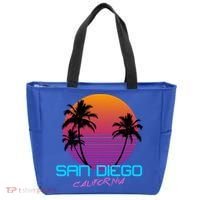 San Diego California Retro 80s Funny Gift Tote Bag thumb 0