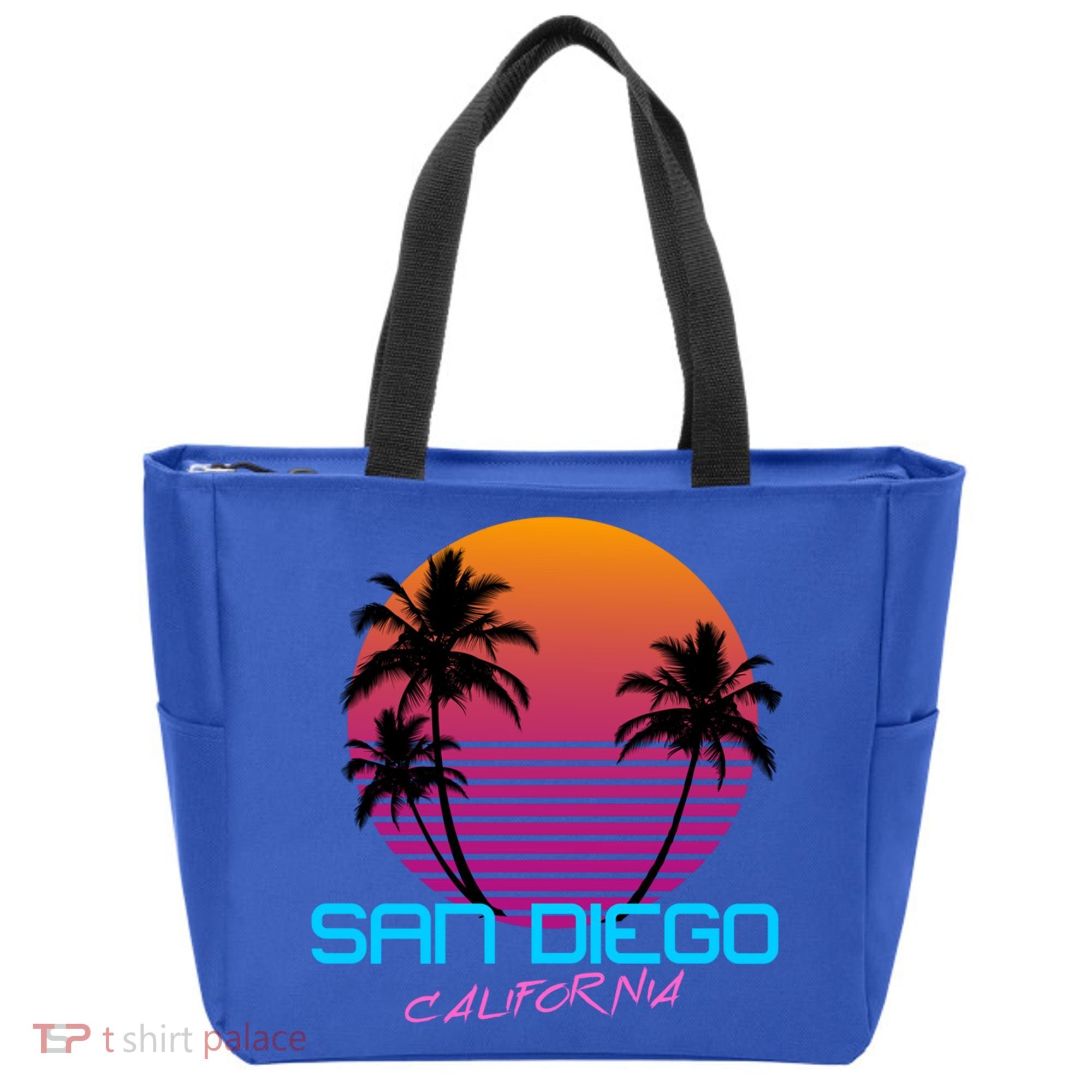 San Diego California Retro 80s Funny Gift Tote Bag