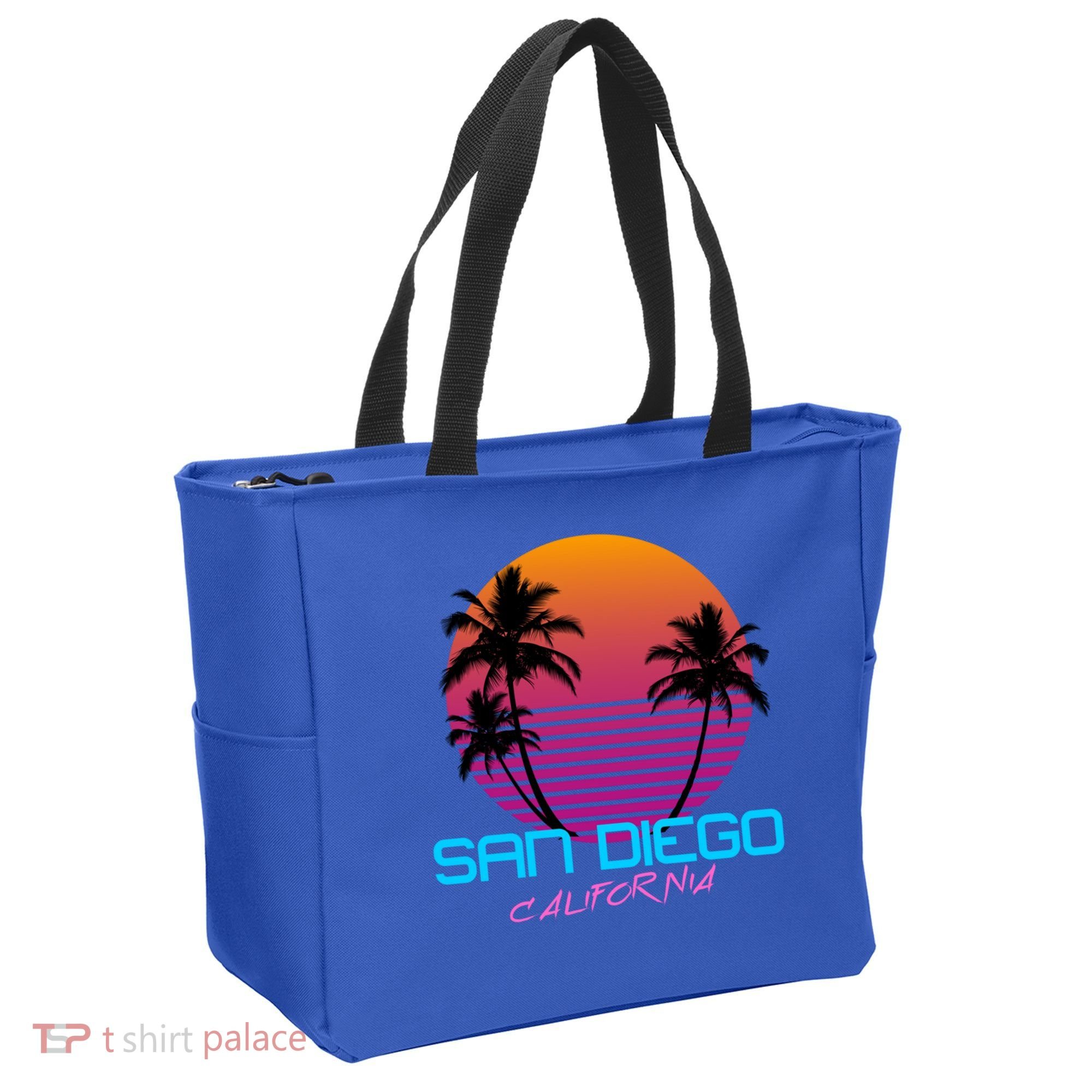 San Diego California Retro 80s Funny Gift Tote Bag