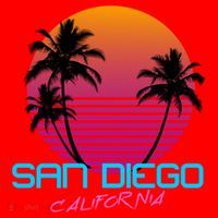 San Diego California Retro 80s Funny Gift Santa Hat thumb 1