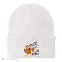 Shut Da Cluck Up Pass The Taters And Gravy Thanksgiving Gift Cute Gift Beanie thumb 0