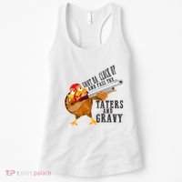 Shut Da Cluck Up Pass The Taters And Gravy Thanksgiving Gift Cute Gift Women's Tank Top thumb 0