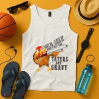 Shut Da Cluck Up Pass The Taters And Gravy Thanksgiving Gift Cute Gift Tank Top thumb 4