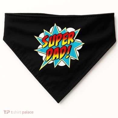 Super Dad Comic Book Superhero Fathers Day USA-Made Doggie Bandana