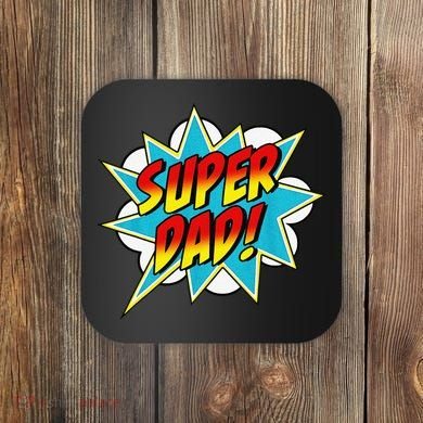 Super Dad Comic Book Superhero Fathers Day Coaster