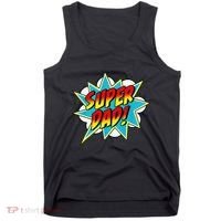 Super Dad Comic Book Superhero Fathers Day Tank Top thumb 0