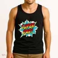 Super Dad Comic Book Superhero Fathers Day Tank Top thumb 3