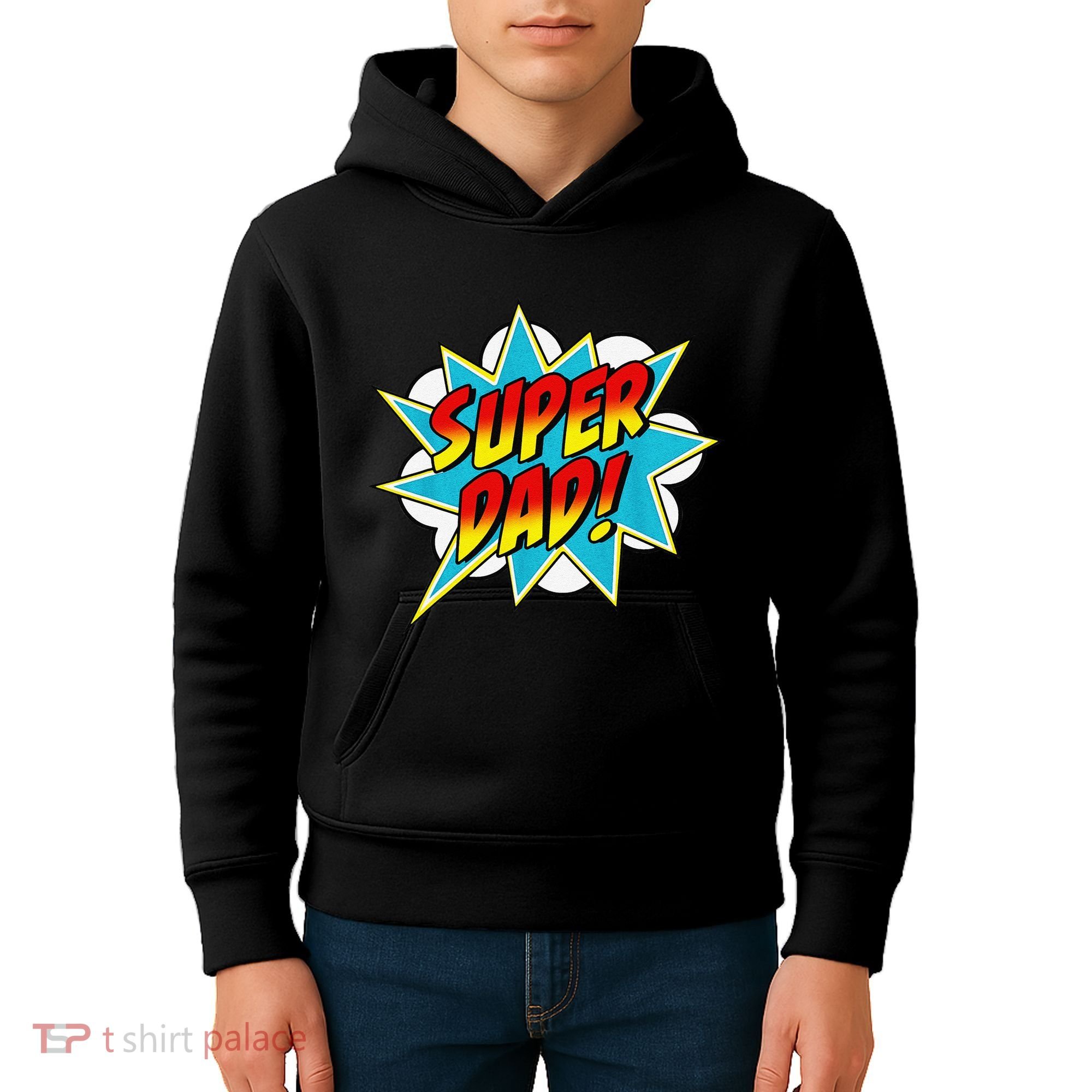 Super Dad Comic Book Superhero Fathers Day Kids Hoodie