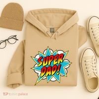 Super Dad Comic Book Superhero Fathers Day Hoodie thumb 4