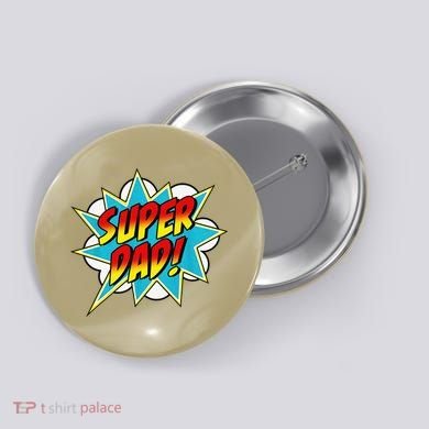 Super Dad Comic Book Superhero Fathers Day Button