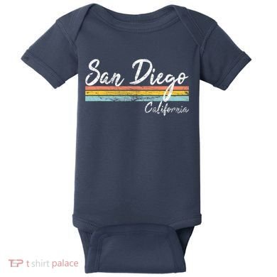 San Diego California Vintage Distressed Design Classic Baby Bodysuit