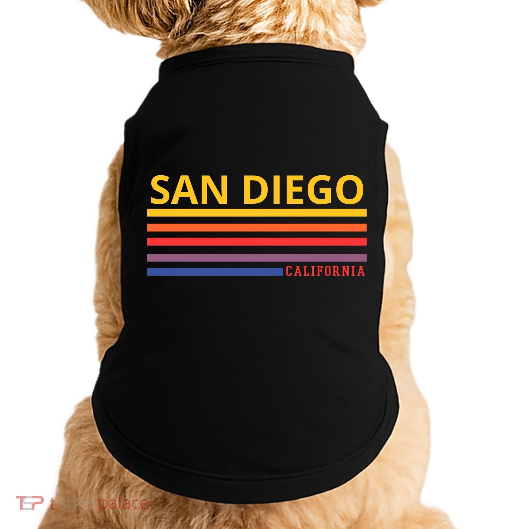 San Diego California Retro Doggie Tank