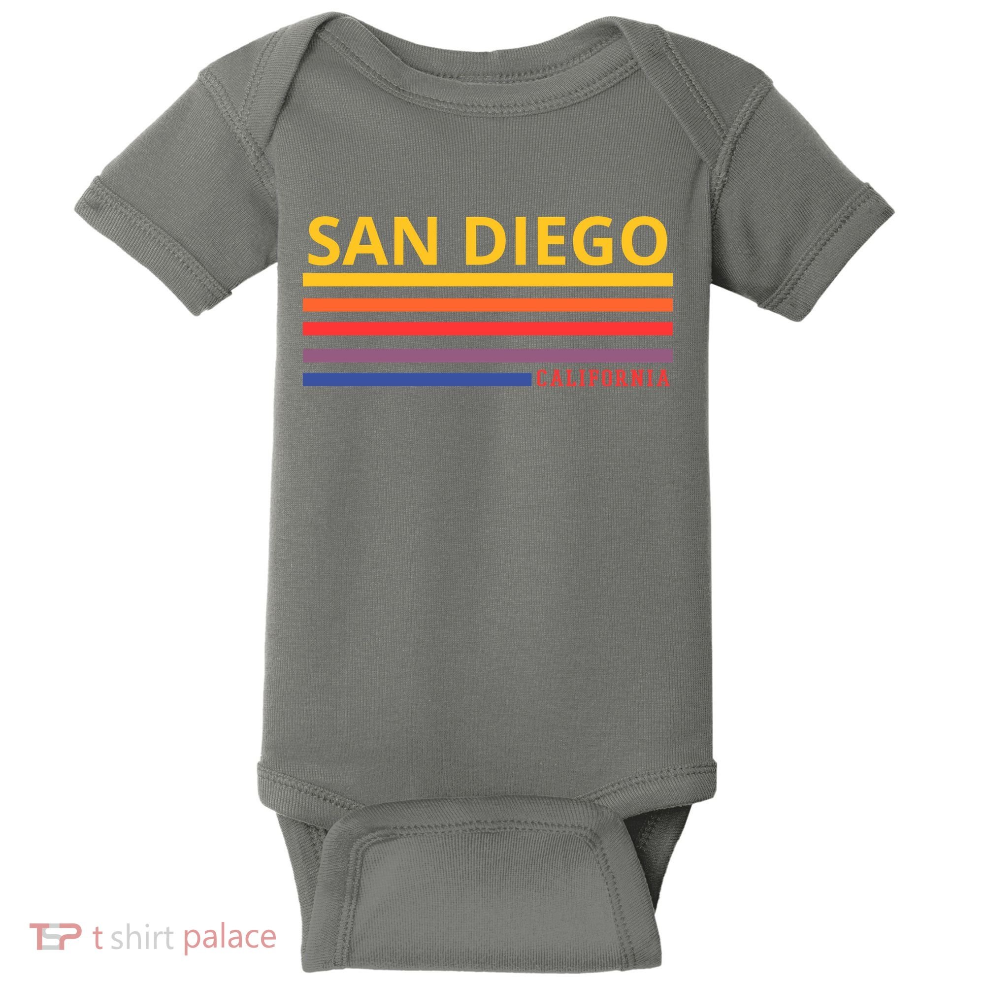 San Diego California Retro Baby Bodysuit