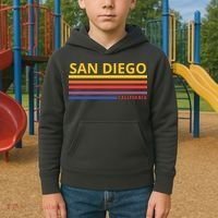 San Diego California Retro Kids Hoodie thumb 2
