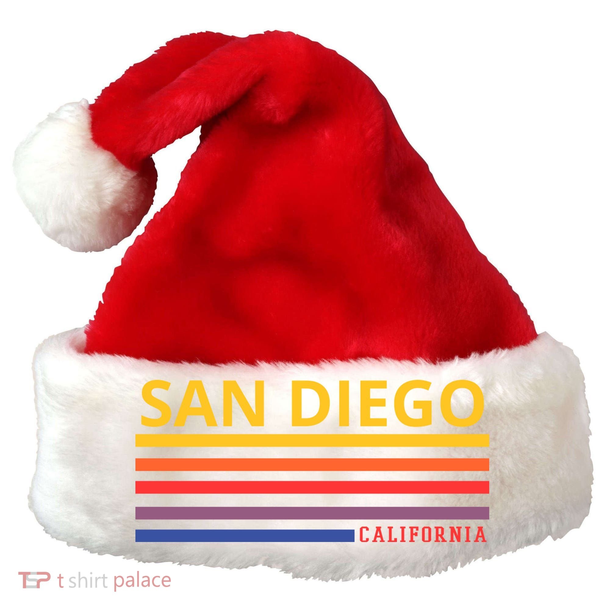 San Diego California Retro Santa Hat