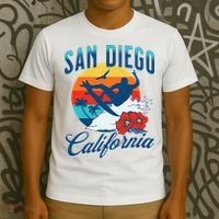 San Diego California Beach Surf Summer Vacation Vintage T-Shirt thumb 3